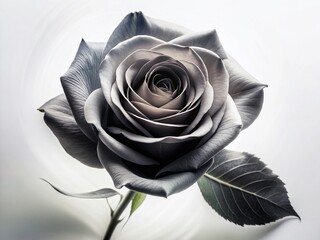 Black Rose Long Exposure: Modern Floral Design on White