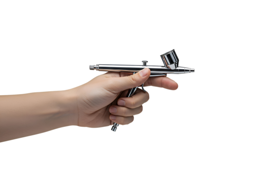 Airbrush Gun used for painting on a transparent PNG background - Powered by Adobe