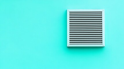 Thin minimalist vents forming a clean composition on a bright turquoise background