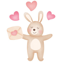 Valentine's Day rabbit and heart