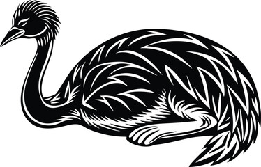 Abstract vector illustration of beautiful ostrich