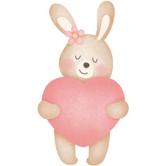 Valentine's Day rabbit and heart