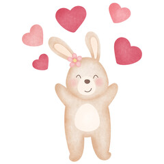 Valentine's Day rabbit and heart