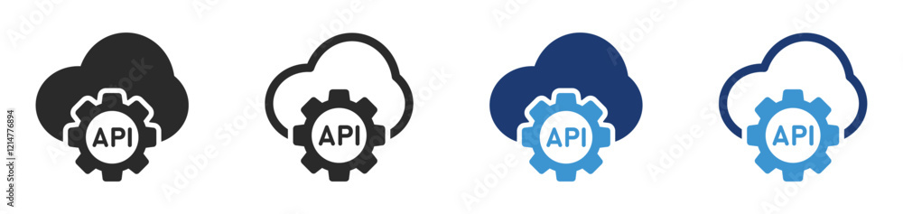 Poster simple flat vector cloud api icon