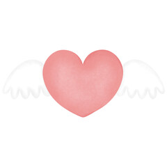 Heart with wings on Valentine's Day