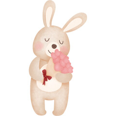 Valentine's Day rabbit and heart
