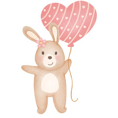 Valentine's Day rabbit and heart