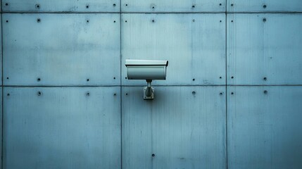 A CCTV camera mounted on the wall of a warehouse, monitoring inventory and ensuring the safety of workers and equipment
