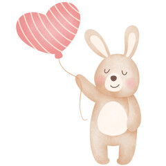 Valentine's Day rabbit and heart