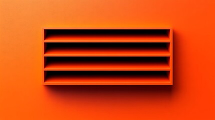 Thin horizontal minimalist vents placed evenly on a luminous orange background