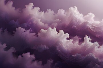 Fototapeta premium light purple and violet waves for clouds, fog or mist - abstract romantic background with stylized digital gradient and simple organic shapes Generative AI