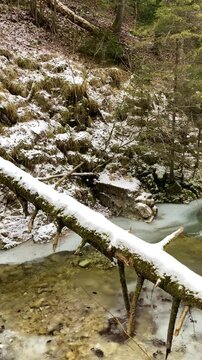 A frosty winter hike to Tomasovsky view, a stunning rock formation offering breathtaking vistas in Slovensky Raj National Park, Slovakia