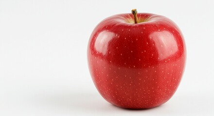 Juicy Red Apple on White Background Fresh Fruit Healthy Food Diet