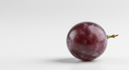 Single Red Grape on White Background Fresh Fruit Healthy Food