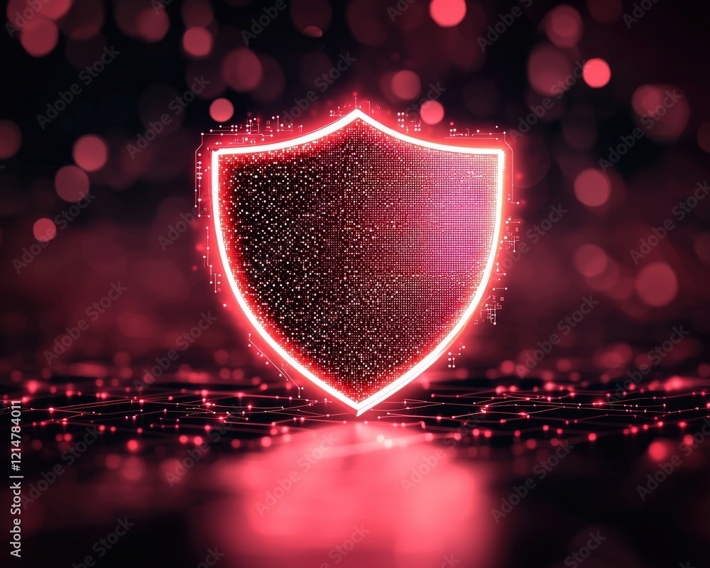 Poster a glowing shield icon representing secure customer data management.