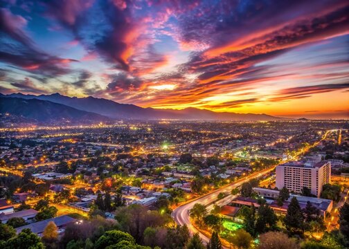 Burbank Sunrise: Scattered Clouds, Soft Light, Cityscape