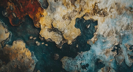 Abstract Earthly Hues: A Textured Canvas of Deep Blues and Earthy Tones