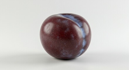Fresh Red Plum Fruit Single Isolated Studio Shot Food Photography Healthy Eating