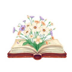 flowers blooming from book