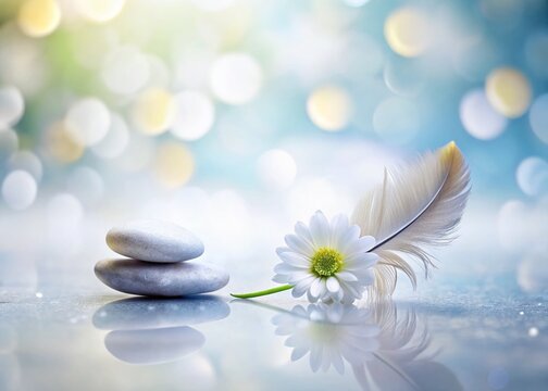 Calming White Background: Peaceful Minimalist Scene with Copy Space