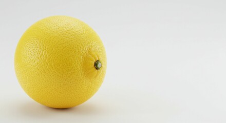 Ripe Yellow Lemon Fruit Citrus Closeup Isolated on White Background