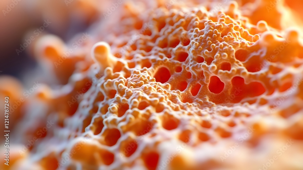 Poster captivating cellular structures:intricate 3d rendering of herpes zoster virus in a biological