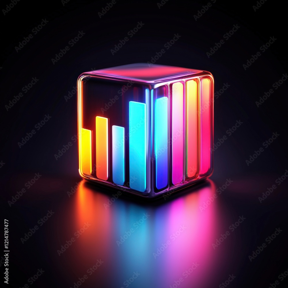 Poster a glowing spatial sound icon representing advanced audio technologies.