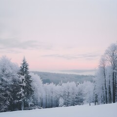 Expansive Winter Landscape View in Ardenne during Sunrise