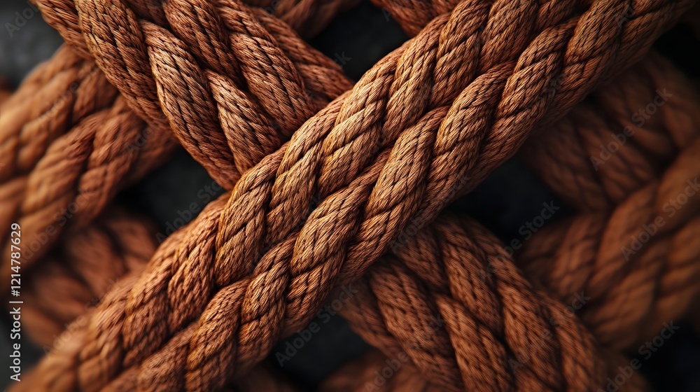 Aufkleber textured rope crossing in intricate 3d x pattern abstract