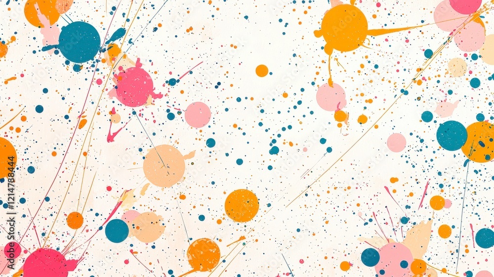 Poster vibrant splashes of paint create an abstract background with various colors, perfect for creative pr