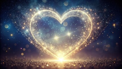 Shimmering Heart Silhouette , mystical, ethereal,  mystical, ethereal, vibrant colors