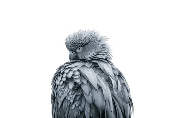 close up of a white parrot