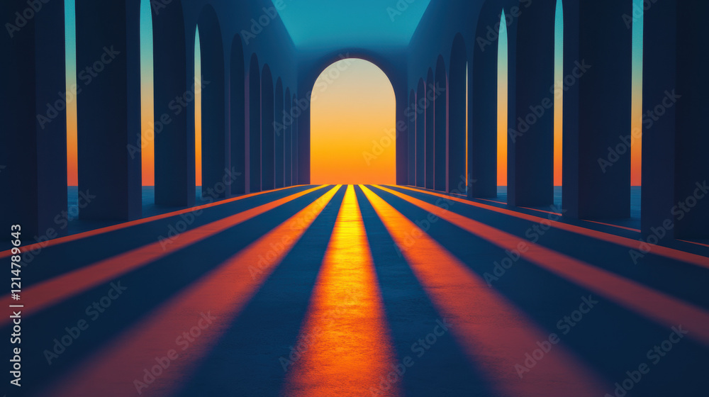 Poster metaphor, a high-quality 3d image depicting the metaphor of shadows of the past, showcasing depth an