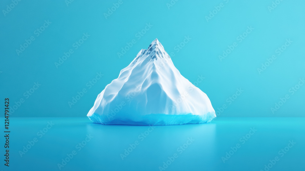 Poster metaphor, a high-fidelity image illustrating the metaphor of the tip of the iceberg, highlighting hi