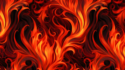 Abstract Fire Background Flows Dynamically with Vibrant Orange and Red Hues Seamlessly