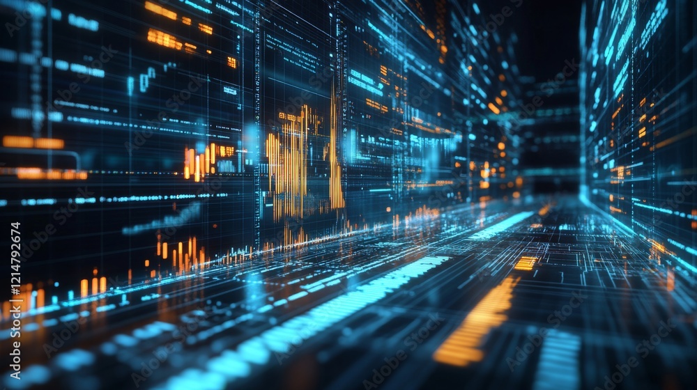 Aufkleber digital data visualization a glimpse into the future