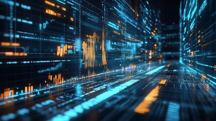 Obraz premium Digital Data Visualization A Glimpse into the Future