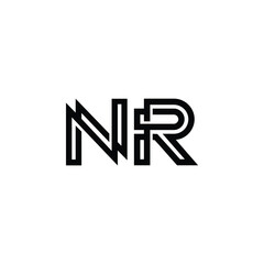 NR monogram logo design letter text name symbol monochrome logotype alphabet character simple logo
