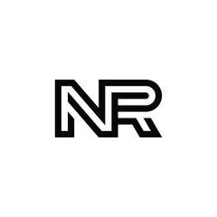 NR monogram logo design letter text name symbol monochrome logotype alphabet character simple logo