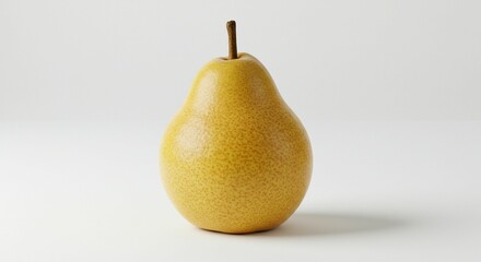 Ripe Yellow Pear Fruit Isolated on White Background Healthy Food Still Life