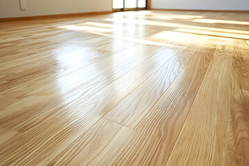 Sunlight Illuminates Gleaming Hardwood Floor