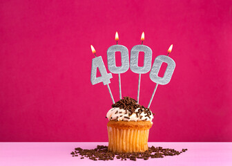 Candle number 4000 - Number of followers or likes.