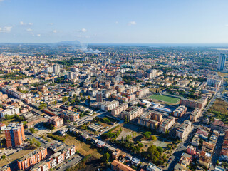 Obraz premium Aerial view on city hall in center of Latina city