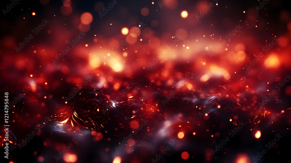 Poster abstract red background creates a dynamic and vibrant design with soft bokeh effect