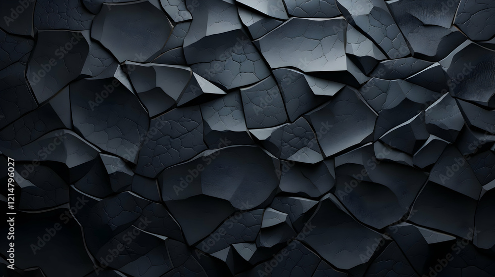 Poster abstract 3d rendered dark cracked surface forms a textured background.