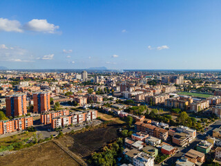 Aerial view on city hall in center of Latina city