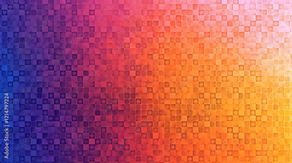 Poster abstract background creates a colorful pattern with a 3d rounded square effect and smooth gradient