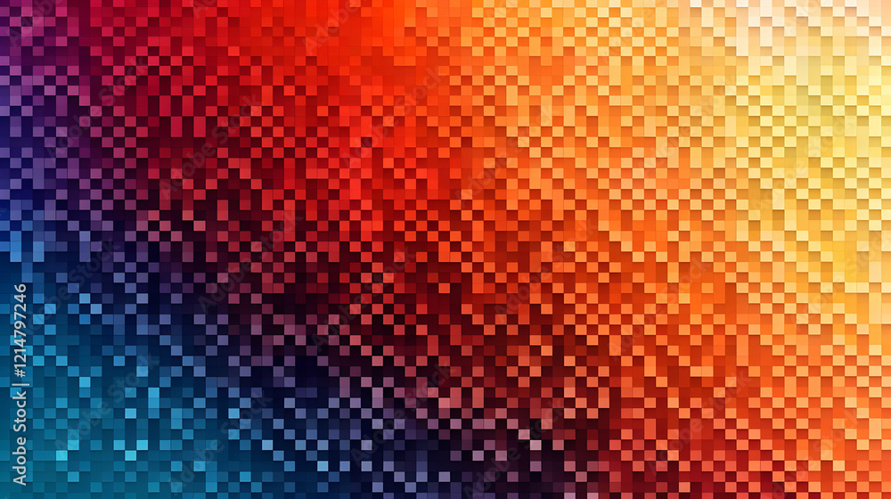 Poster abstract background creates colorful pixelated mosaic with gradient transition smoothly