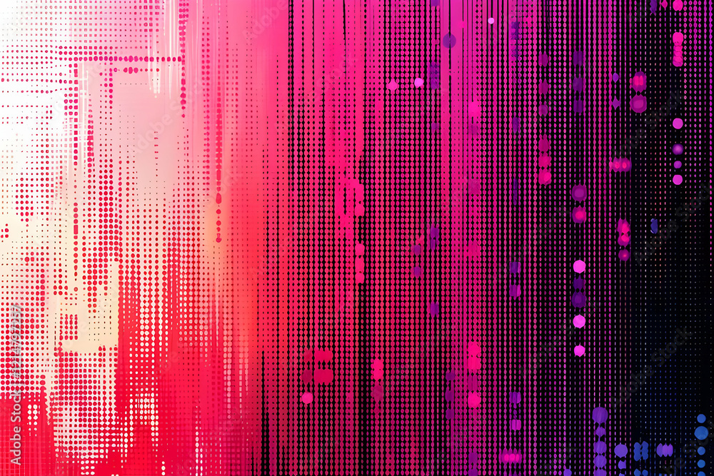 Poster abstract background displays vibrant pink and purple halftone dots pattern with gradient effect beau
