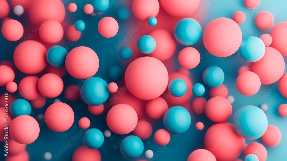 Poster vibrant 3d spheres clustered in a dynamic colorful arrangement